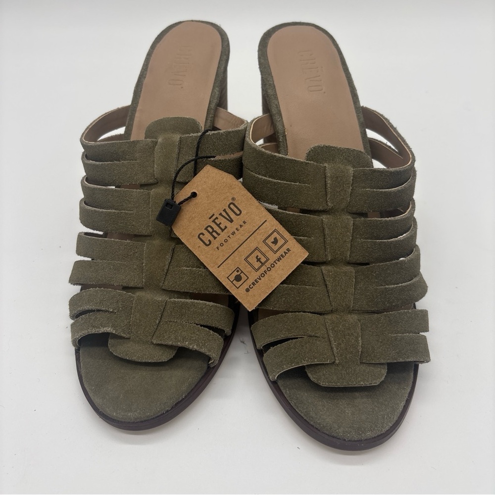 Crevo Olive Green Women's Mules